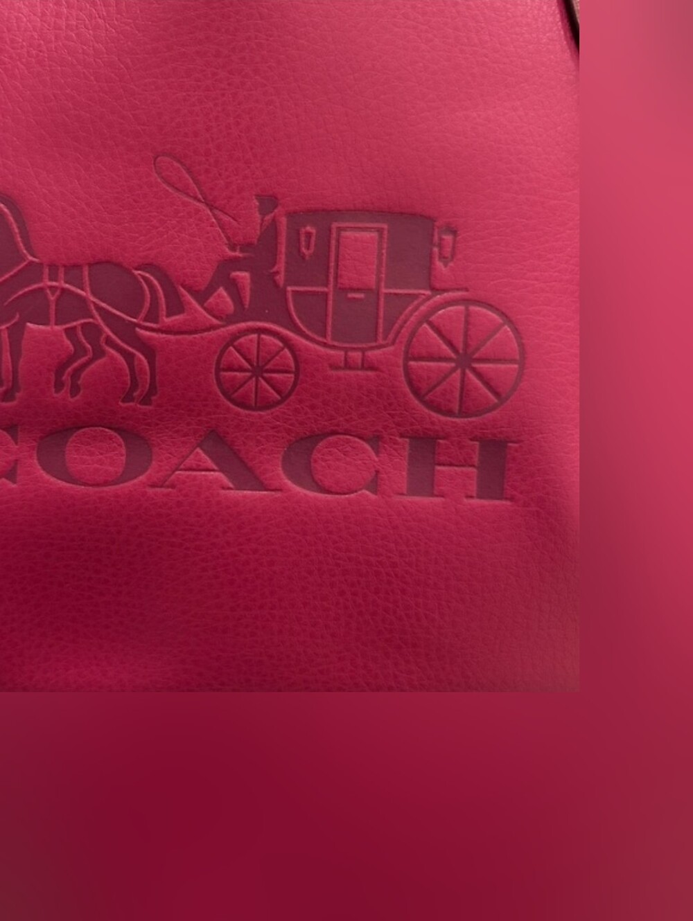 Coach Gallery Tote Horse & Carriage Logo Tote – NWT Magenta/Berry C5775 - Picture 3 of 13